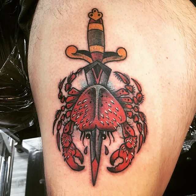 Lobster tattoo by Andre  El Dorado Tattoo  Facebook