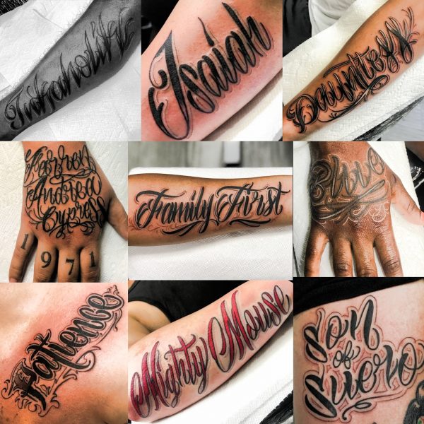 Tattoo designs around letters