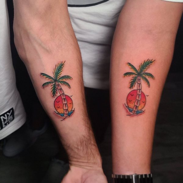 Palm Tree couple tattoo