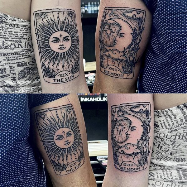 Moon and Sun Couple Tattoo