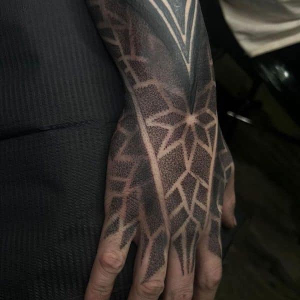 Hand Tattoo Black Work