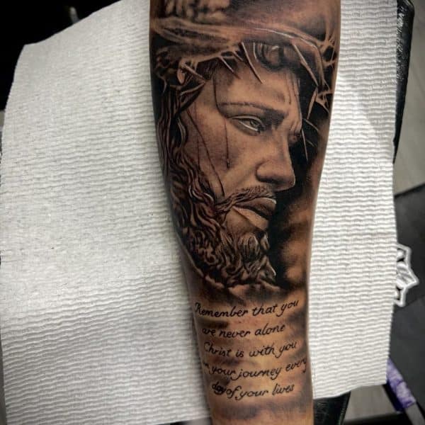 Jesus Face Tattoo